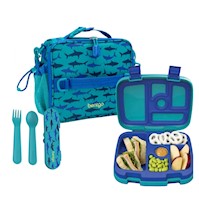 Set Bentgo Lonchera, Porta Lonchera y Cubiertos - Tiburon